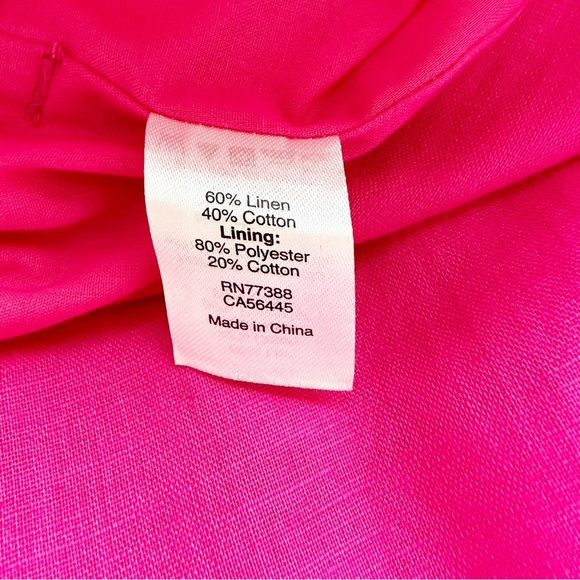 SOLD!  J Crew Pull-On Bow Midi Skirt Linen Blend Wild Berry Pink Pockets Large - Picture 12 of 16